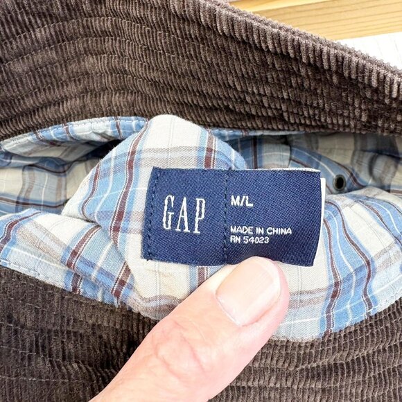 Vintage Y2K Hipster GAP Brown Corduroy Fall Bucket Hat - Picture 6 of 7